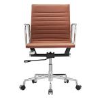 Low Back 39.9" Height Living Room Office Chair 26.4lbs Brown PU Leather