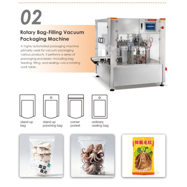 Doypack Auto Fill Seal Pouch Bag Packaging Machine Cuttlefish Seafood Flip Multi Head Scale Premade Bag Packing Machine