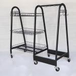 15kg / Layer Sports Equipment Storage Rack Rugby Ball Shelf With Wheels