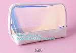 HOLOGRAPHIC MAKEUP BAG, PU TPU MATERIAL MAKEUP travel wash bag waterproof makeup