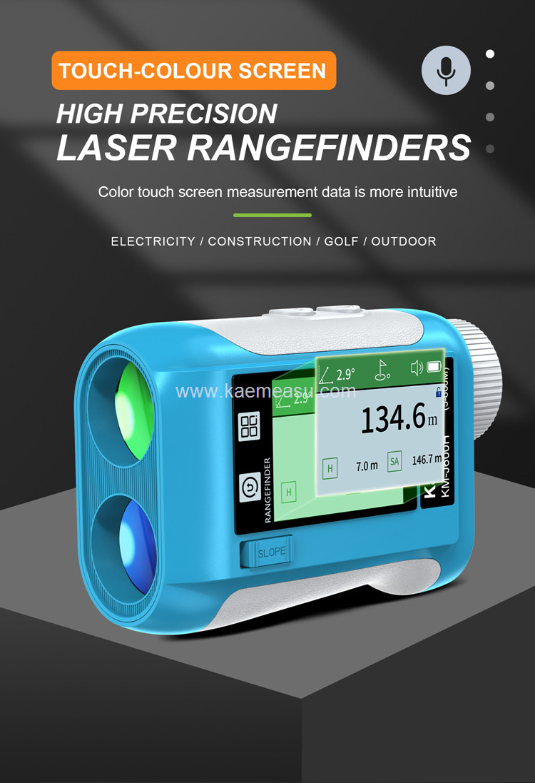 kaemeasu USB Charging Golf Rangefinder Big Screen Laser Range Finder Slope Switch Flagpole Lock J1500