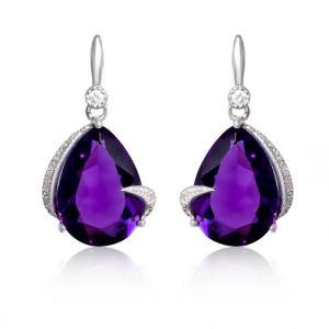 Wholesale Jewellery Mythos Claw Amethyst Silver Drop Earrings For Women from china suppliers