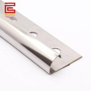 Wholesale Bullnose Silver Stainless Steel Tile Trim 2.5m Metal Shower Tile End Trim from china suppliers