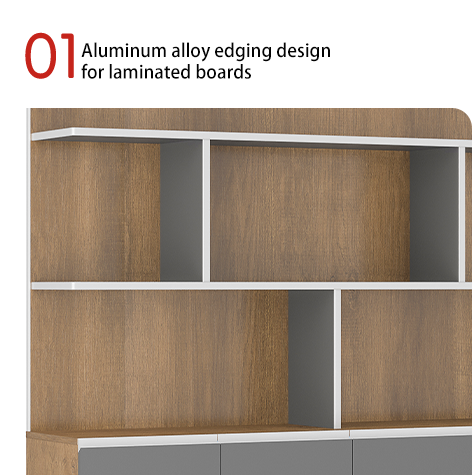 Office Back Cabinet Combination Multi Functional Light Industry Wind Wrapped Edge Design Book Display Independent Office Back Cabinet