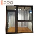 Black Color Powder Coated Aluminium Glass Hinged Door For Housing Project Door