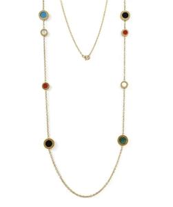 Wholesale Multicolor Resin Beaded Chain Long Scatter Necklace Red Blue Green Orange from china suppliers