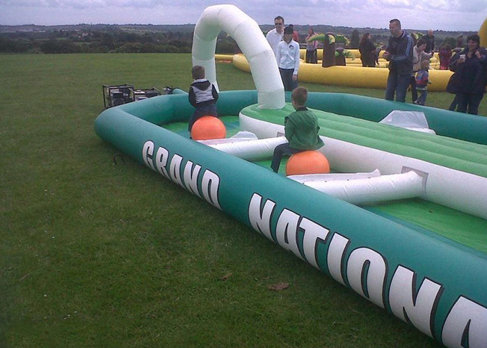 Grand National Children / Adult Inflatable Interactive Games With Enclosed Race Track