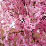 OEM Pink 130cm Height Faux Cherry Blossom Tree Fiberglass Plastic