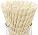 Yellow And White Striped Paper Straws