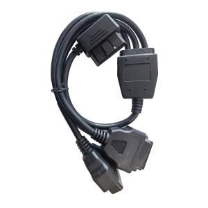 Wholesale Data OBD OBD2 Y Cable 16 Pin 1 Male Elbow To 3 Female Extension from china suppliers