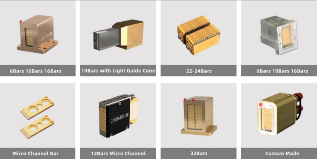 755nm to 1550nm Diode Bare Laser Chips / Bars / Stack Array Laser Diodes