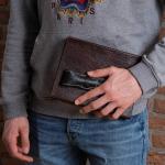 Single Pen Case Holder Sleeve Thick Buffalo Full Grain Leather (Buffalo Light