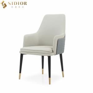 Wholesale American Style 81cm High Back Faux Leather Dining Chairs With Chrome Legs from china suppliers