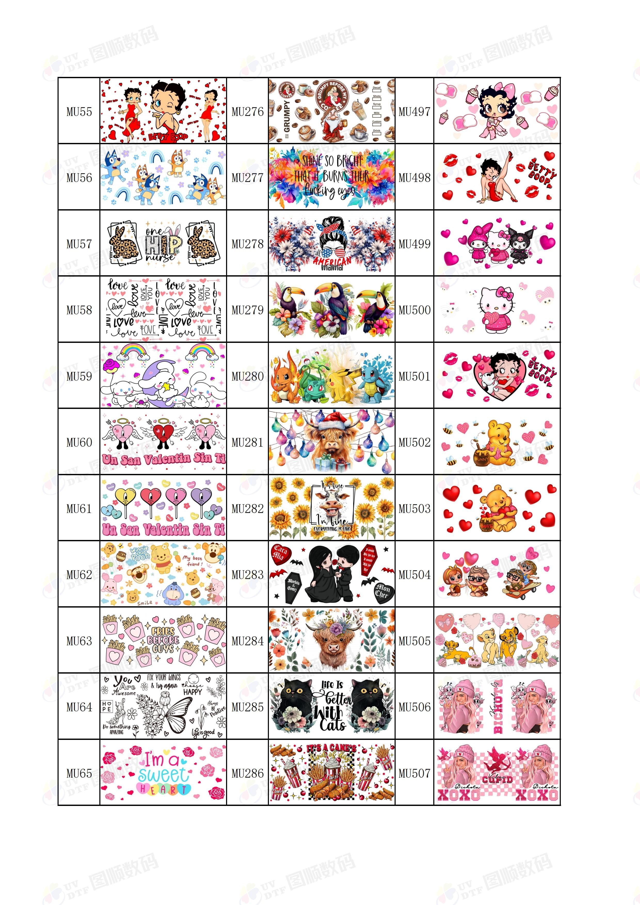 High Scratch Resistance DTF Wraps UV Transfer Stickers Removable Adhesive