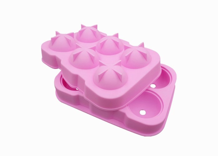 Reusable 6 Balls Silicone Ice Trays Square Shape Whisky Ice Ball Tray
