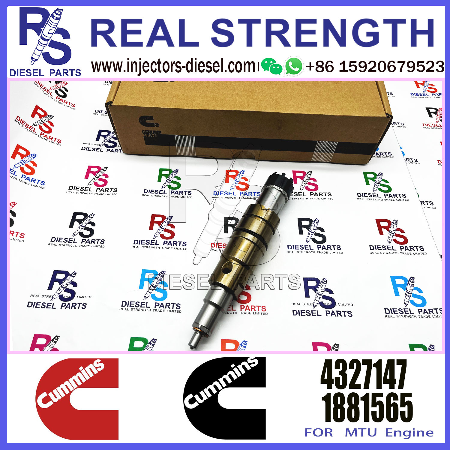 Diesel XPI common rail injector 2894920 2897518 4327147 fuel injector assembly