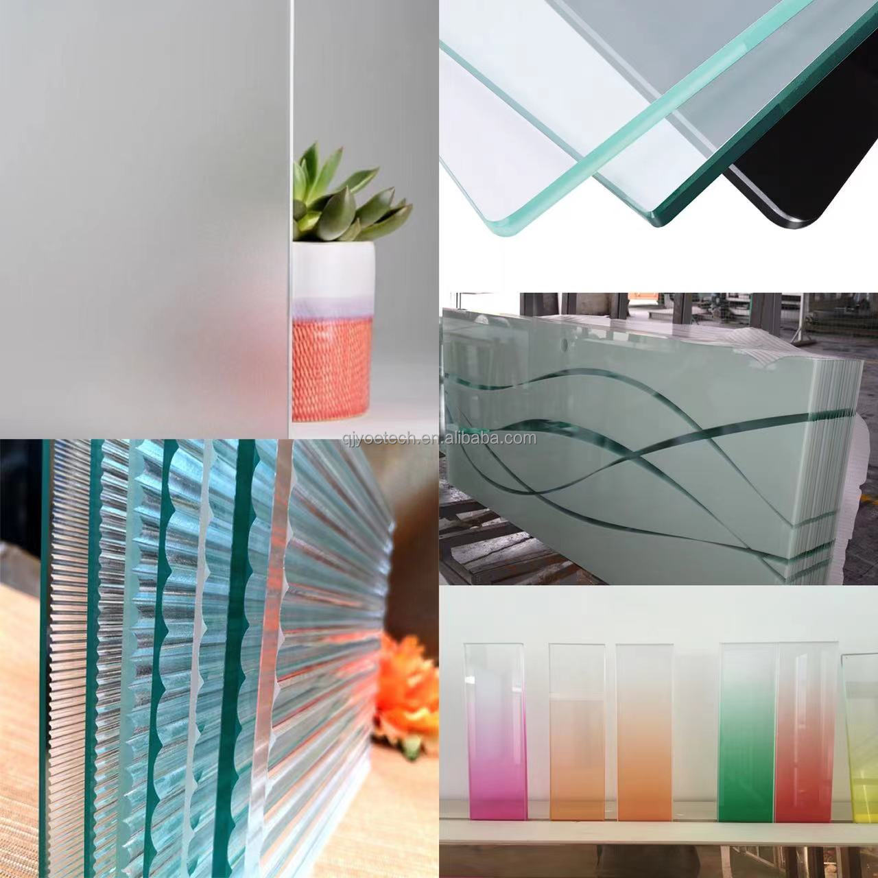 Bathroom Decorative Hollow Structure Clear Tempered Glass for Frameless Shower Doors