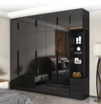 Home Bedroom SGS Black Glass Door Wardrobe Modern Double Vanity 0.55*1.3*0.55