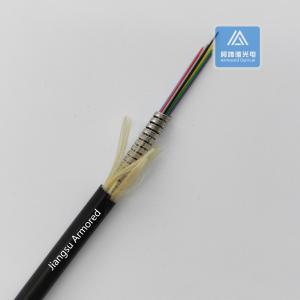 Wholesale 12 Cores Spiral Armored Fiber Cable 6.0mm Black TPU Rodent Resistant FTTH from china suppliers
