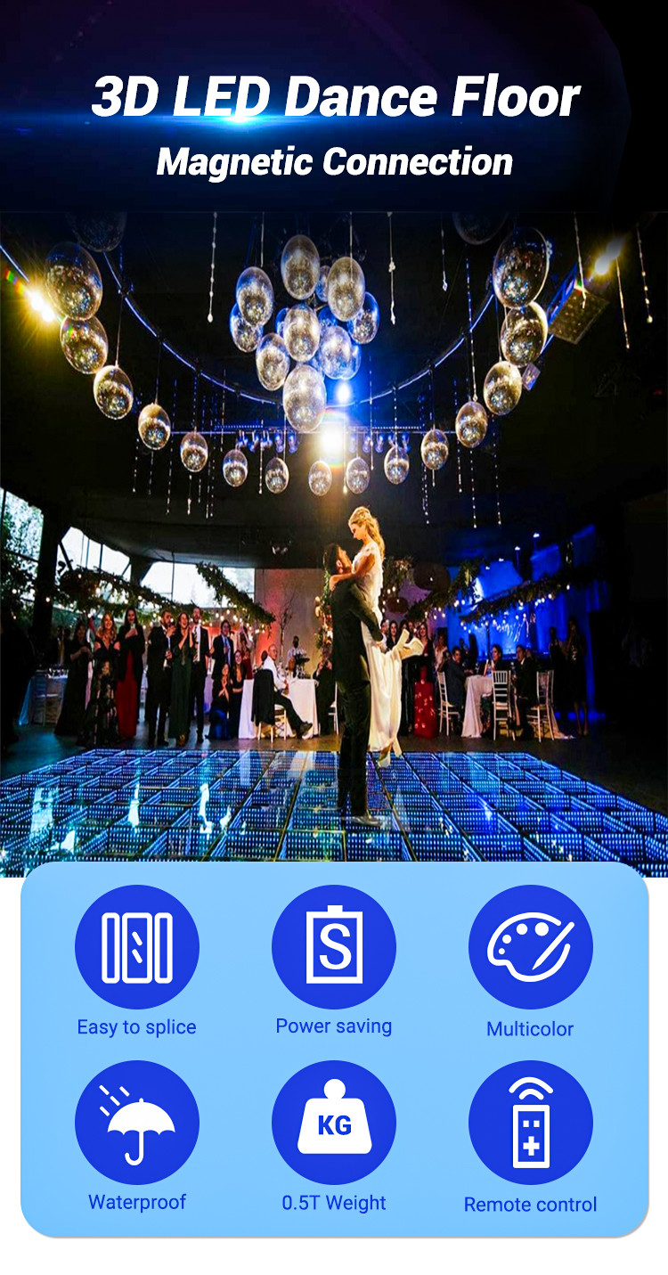 Outdoor Light Up Floor Panels Illuminated LED Lighted Dance Floor Tiles For Wedding