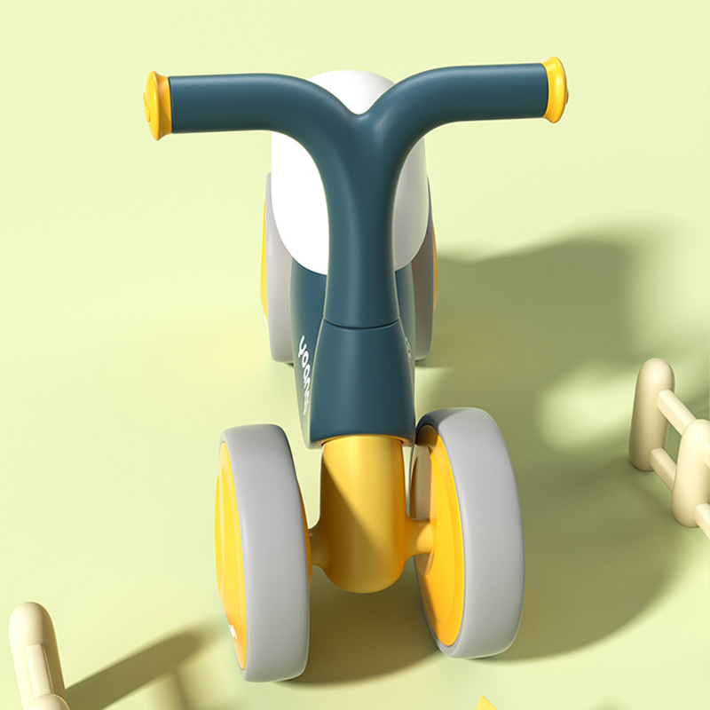 Orange Plastic Baby Walker Balance Car with Silent Roller Skating and Green Design