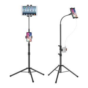 Wholesale Adjustable Long Gooseneck Phone Holder 64.96 Inch Tripod Tablet Stand from china suppliers