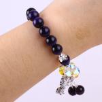 Purple Tiger Eye Semi Precious Stone Bracelets 8mm Bead Handmade Gemstone