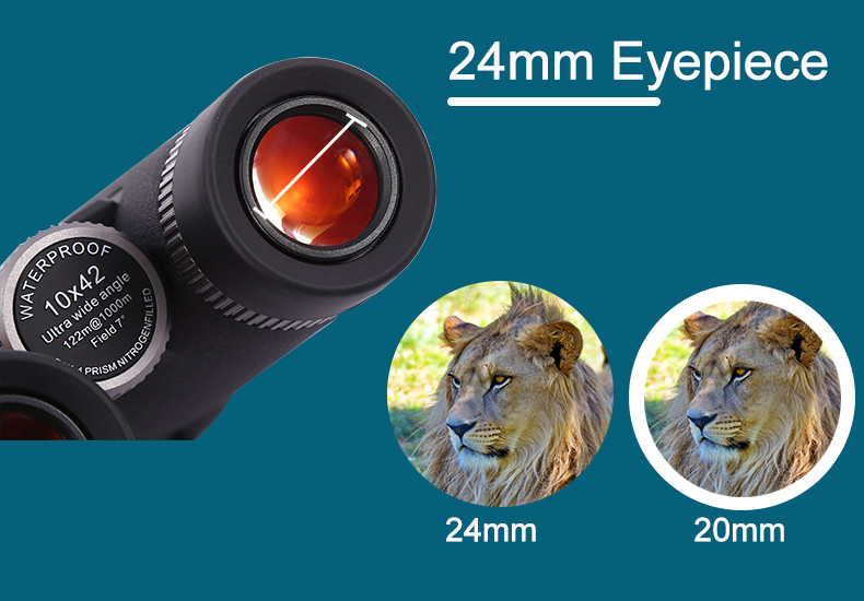IPX7 Waterproof 10x42 Binoculars For Bird Watching 7 Degree Ultra Wide View Angle