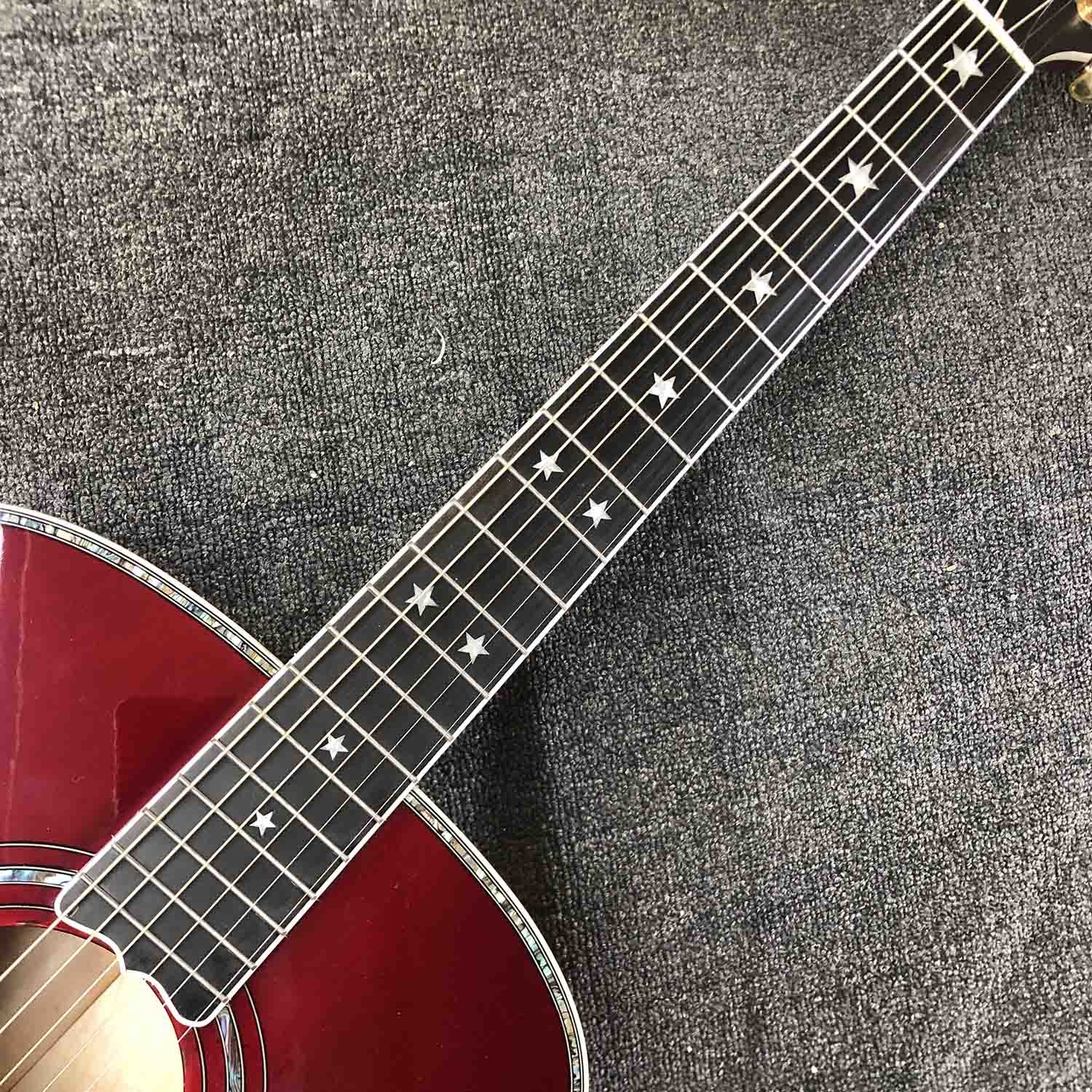 Custom J200 Flamed Maple Back Side Abalone Binding 550A Electronic Acoustic Guitar in Sunburst