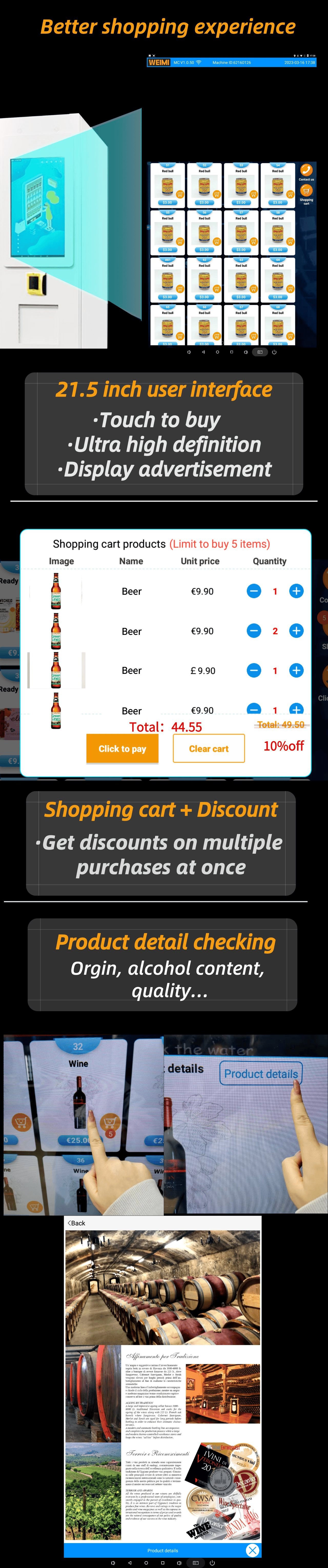 Micron customized e-wallet elevator vending machine capacity