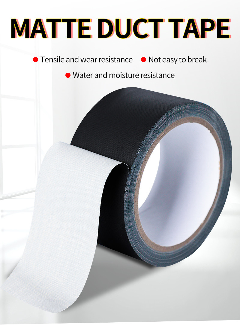 Custom Professional Strong Adhesive No Residue Matte Cloth Heavy Duty Black Gaffer Tape