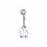 Buy cheap Round Body Piercings Jewellery Tear Drop Crystal Belly Ring Double zircon 10mm from wholesalers