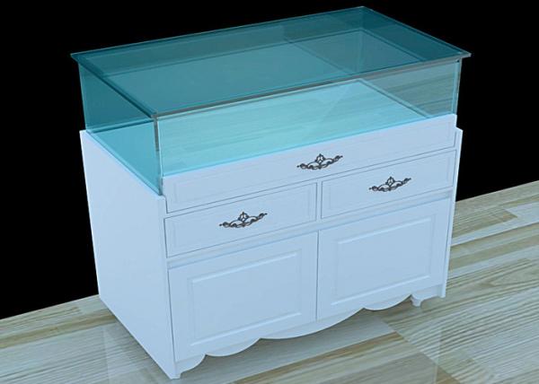 Quality White Lacquer Painting Custom Glass Display Cases Wooden Display Plinth for sale