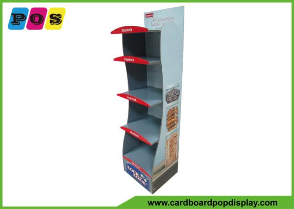 Retail Stores Promotional Display Stands Cardboard Shelf Fixture For Lock & Lock