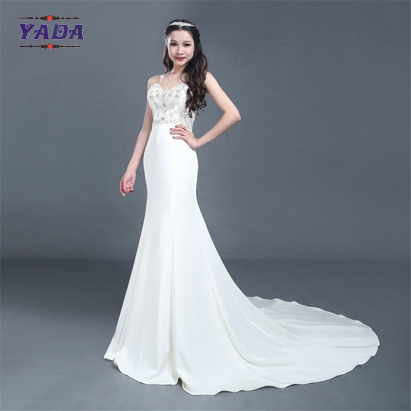Sweetheart satin handmade embroidery beaded dresses color elegant wedding bride dress