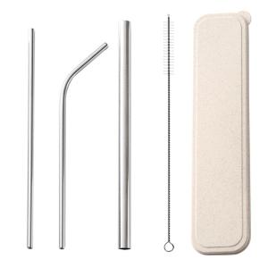 Wholesale OEM Water Bottle Accessories Metal Smoothie Straws And Cleaning Brushs from china suppliers