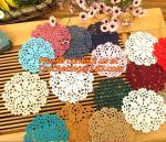 square crochet decoration, mat, small flower heat insulation pad doily pad,