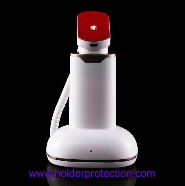 COMER anti-theft cable locking clip alarm stand smart phone charger holders or
