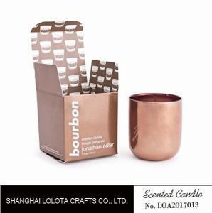 Wholesale Scented soy wax candle in rose gold metal jar with rose gold folding box from china suppliers