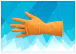 Disposable Medical Gloves Orange Color Latex Exam Gloves , Dip Flock - Lined