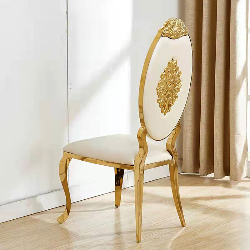 Light Luxury Black PU Leather Dining Chairs With Backrest