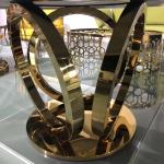Tempering Contemporary Luxury Dining Table 1350mm , Ebony Lazy Susan Dining