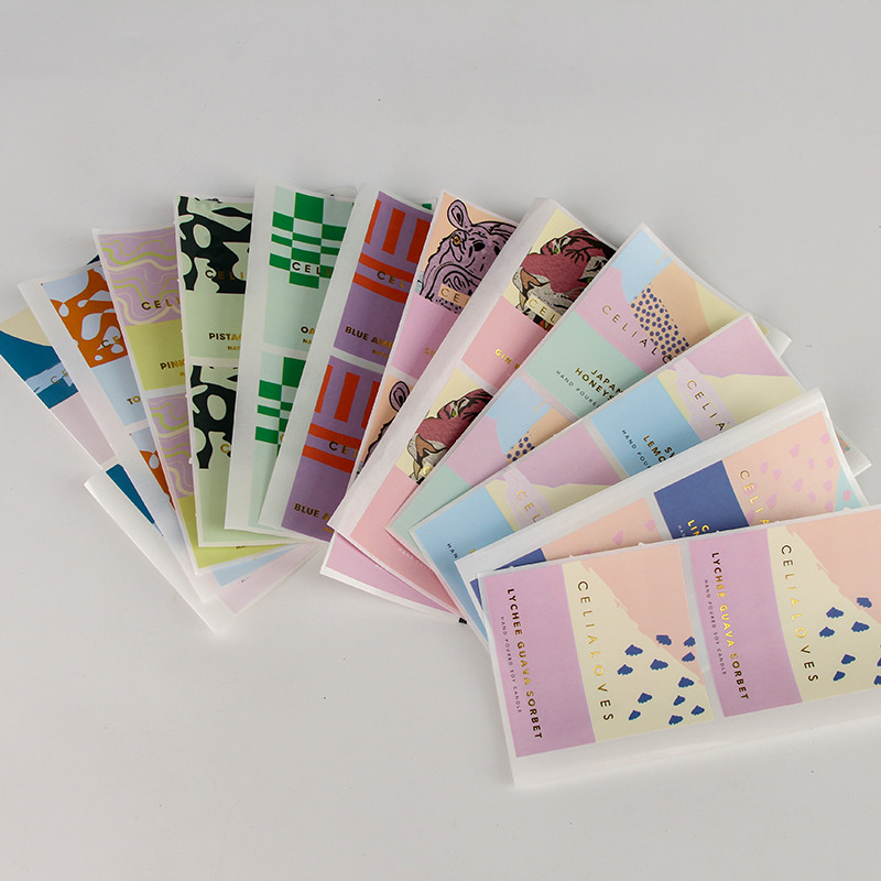 Colorful Paper Sticker Labels Custom Packaging Labels Matte Lamination For Candle