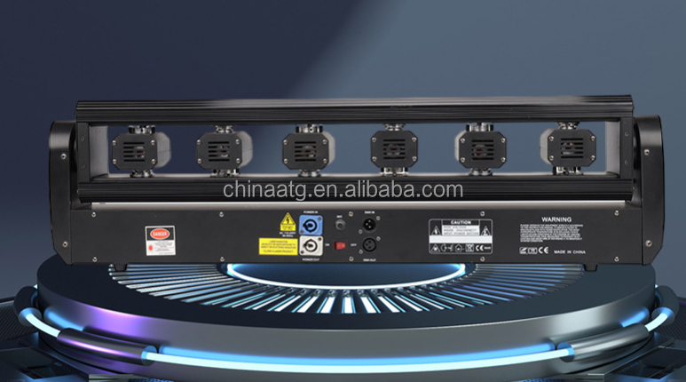 6 Eyes Moving Head LED Stage Lighting Bar Swing Rotating RGB