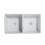 33 X 22 33 L X 20 W Farmhouse Kitchen Sink Double Bowl Drop In Large White