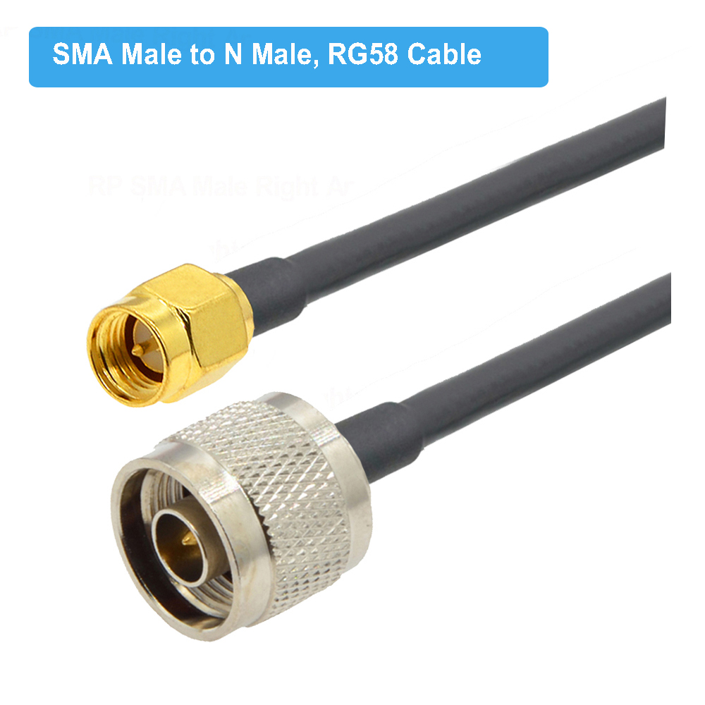 RF Coaxial Automotive Wiring Harness RG-58 Coaxial Cable N Type To SMA 15cm 50cm 1m 2m