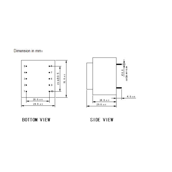 High Performance Custom Power Transformers , Low Frequency Transformer TG-H11-Q0631