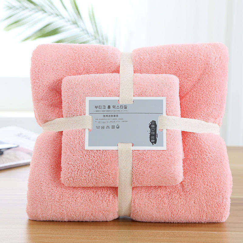 Customize Label Super Soft Microfiber Coral Velvet Bathroom Towel for Affordable Gift