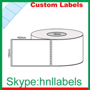 Wholesale Custom Thermal Label 102mmX162mm/1 Plain D/Thermal Roll Perm, Perfs, 750Lpr, 76mm core from china suppliers