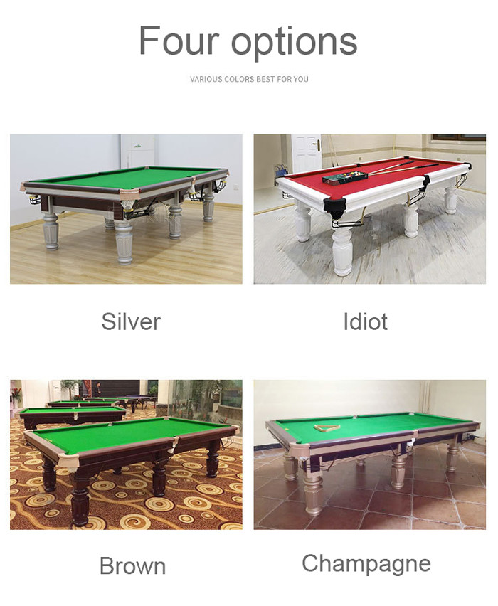 Customized Amusement Game Machines 8FT Chinese Pool Black And Green Billiard Table